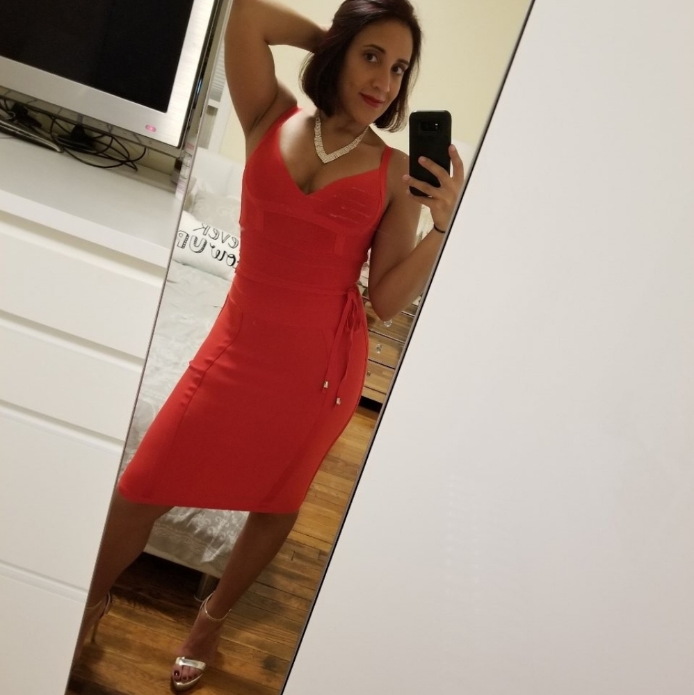 Hot red dress